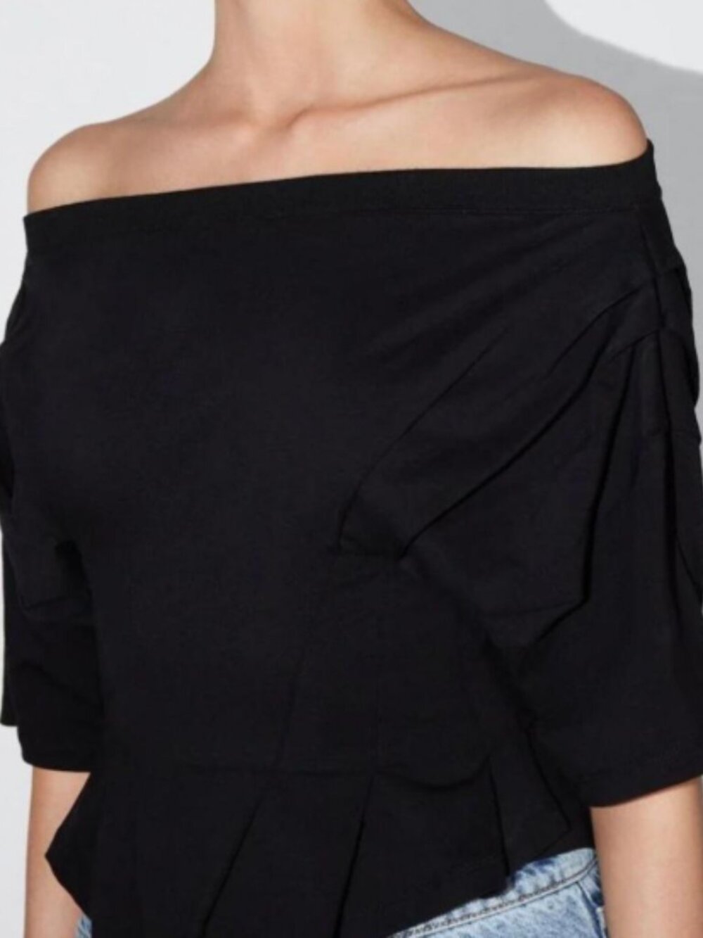 KHY Off the Shoulder Cinching Top Black